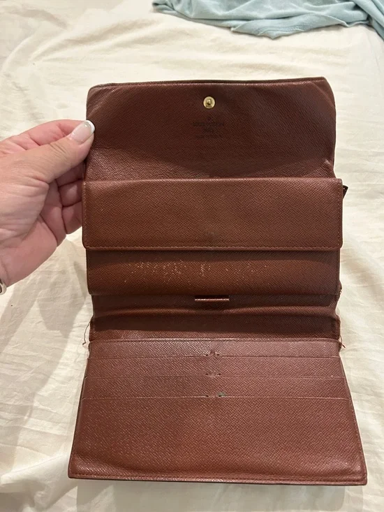 Louis Vuitton Monogram Canvas Flap Wallet — Dark Brown with Gold Hardware - Picture 3 of 10